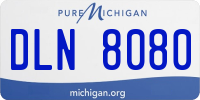 MI license plate DLN8080