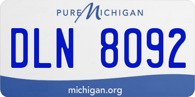 MI license plate DLN8092