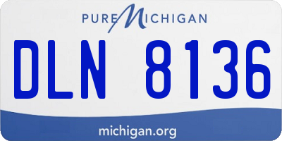 MI license plate DLN8136