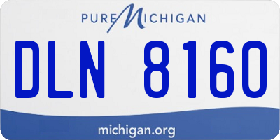 MI license plate DLN8160