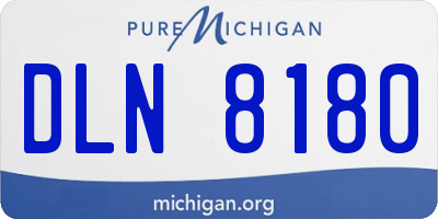 MI license plate DLN8180