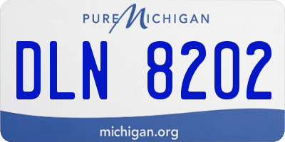 MI license plate DLN8202