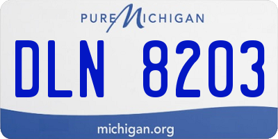 MI license plate DLN8203