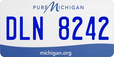 MI license plate DLN8242