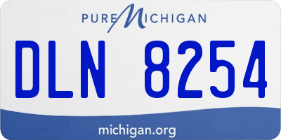 MI license plate DLN8254