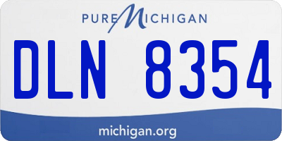 MI license plate DLN8354