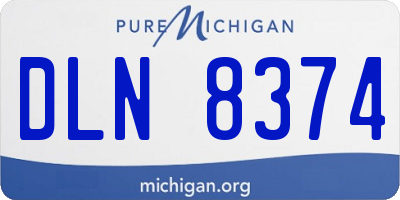 MI license plate DLN8374