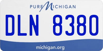 MI license plate DLN8380