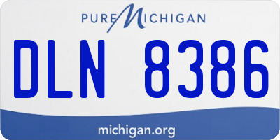 MI license plate DLN8386