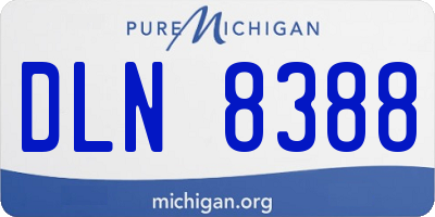 MI license plate DLN8388