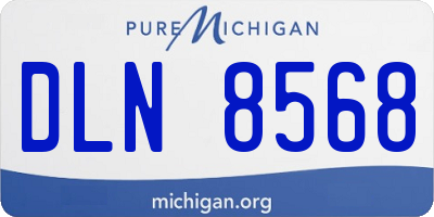 MI license plate DLN8568