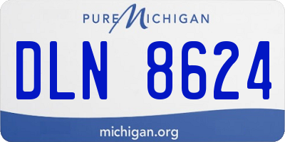 MI license plate DLN8624