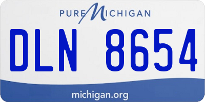 MI license plate DLN8654