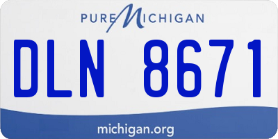 MI license plate DLN8671