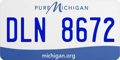 MI license plate DLN8672