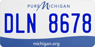 MI license plate DLN8678