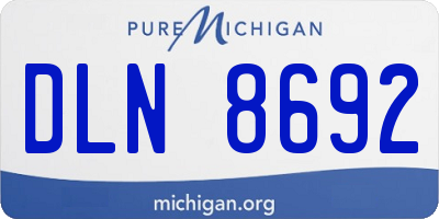 MI license plate DLN8692