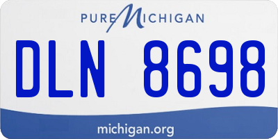 MI license plate DLN8698