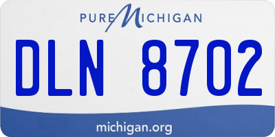 MI license plate DLN8702