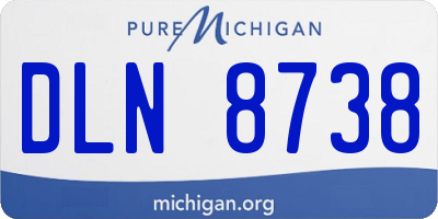 MI license plate DLN8738