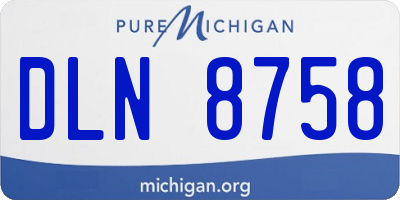 MI license plate DLN8758