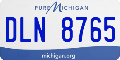 MI license plate DLN8765