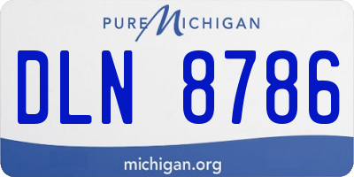 MI license plate DLN8786