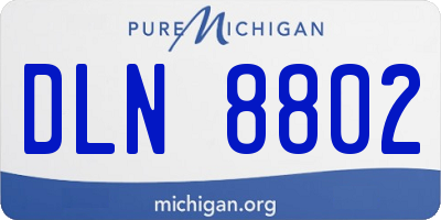 MI license plate DLN8802