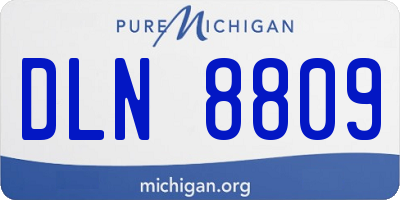 MI license plate DLN8809