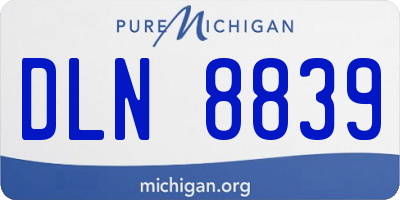 MI license plate DLN8839