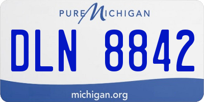 MI license plate DLN8842