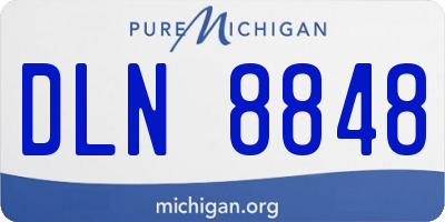 MI license plate DLN8848