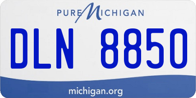 MI license plate DLN8850
