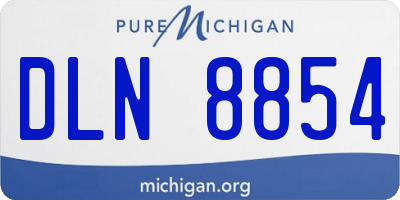 MI license plate DLN8854