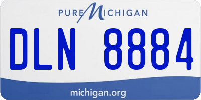 MI license plate DLN8884