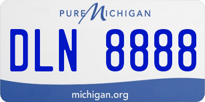 MI license plate DLN8888