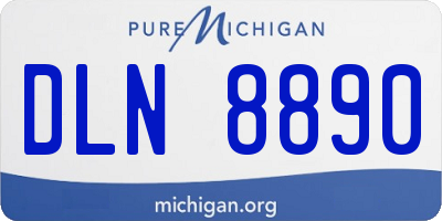 MI license plate DLN8890