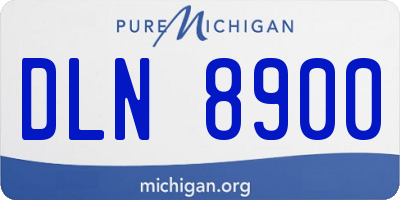 MI license plate DLN8900