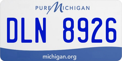 MI license plate DLN8926