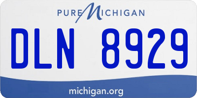 MI license plate DLN8929