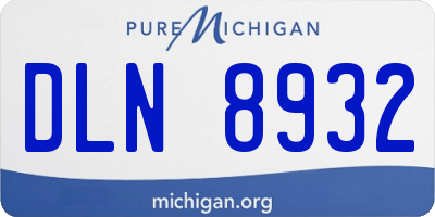 MI license plate DLN8932