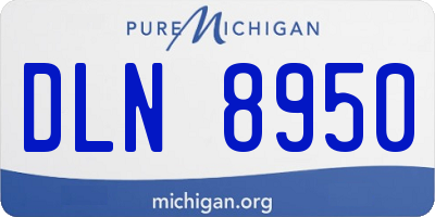 MI license plate DLN8950
