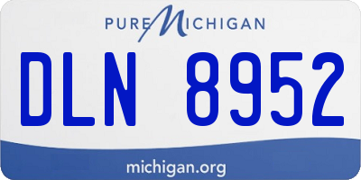 MI license plate DLN8952