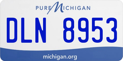 MI license plate DLN8953