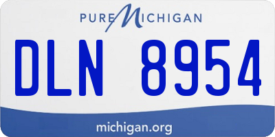 MI license plate DLN8954