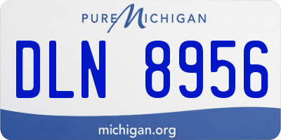 MI license plate DLN8956
