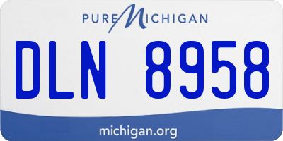 MI license plate DLN8958