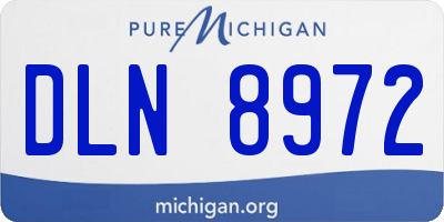 MI license plate DLN8972