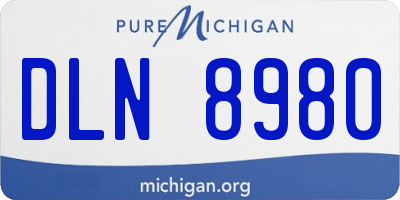 MI license plate DLN8980