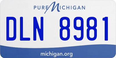 MI license plate DLN8981